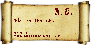 Móroc Boriska névjegykártya
